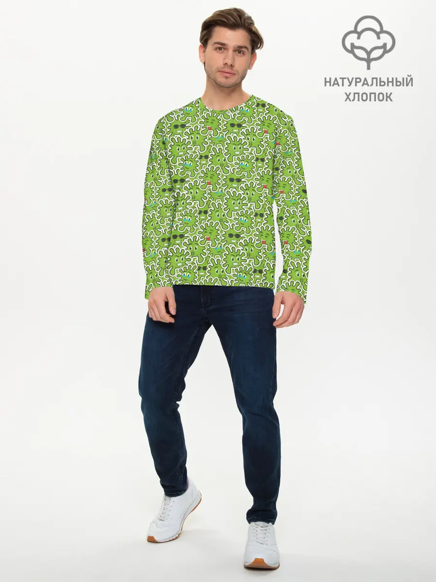 Мужской лонгслив базовый / КоронаВирус (P007_P004ooo2958915, P004ooo2958915)