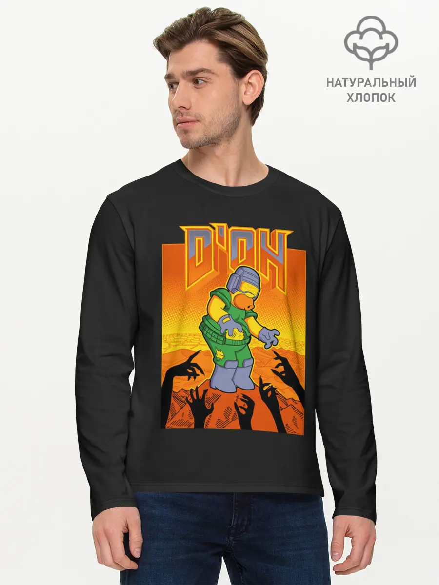 Мужской лонгслив базовый / Doom x Simpsons (P007_P004ooo2959961, P004ooo2959961)