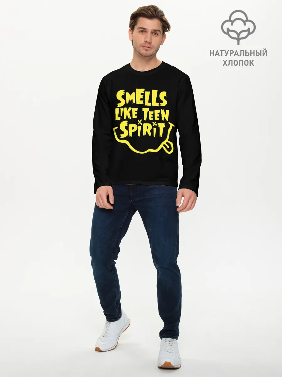 Мужской лонгслив базовый / Smells like teen spirit (P007_P004ooo2960601, P004ooo2960601)
