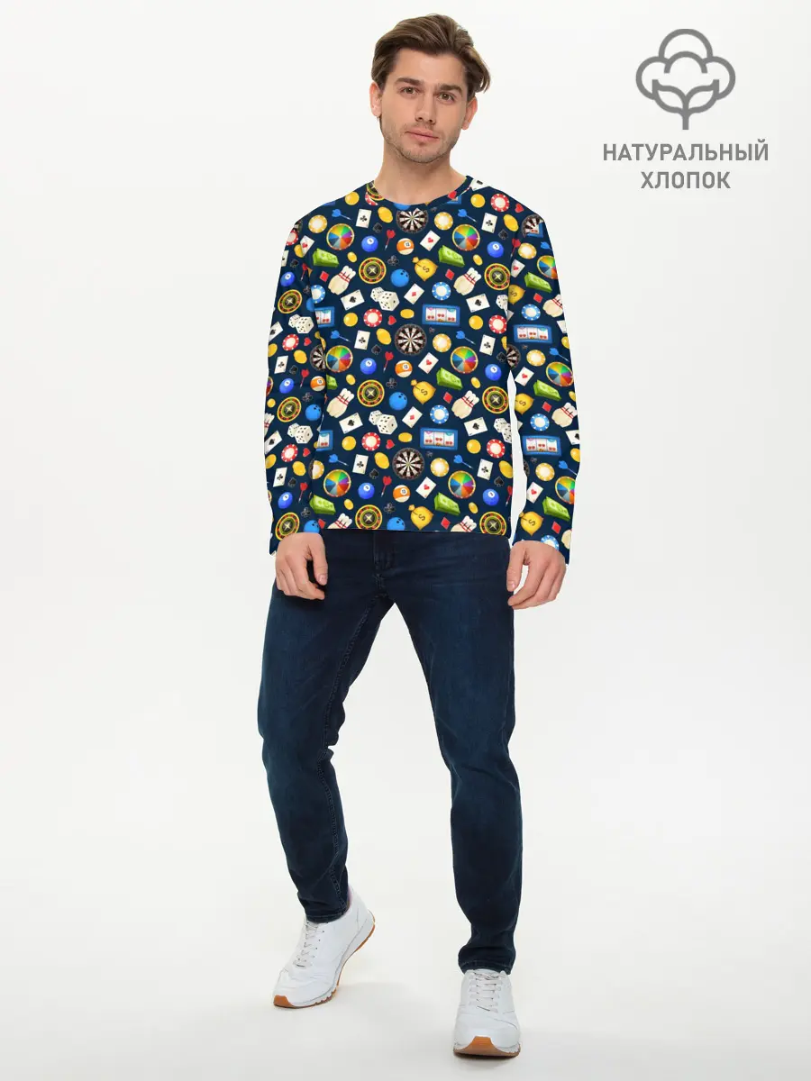 Мужской лонгслив базовый / Разные Игры (P007_P004ooo2960353, P004ooo2960353)