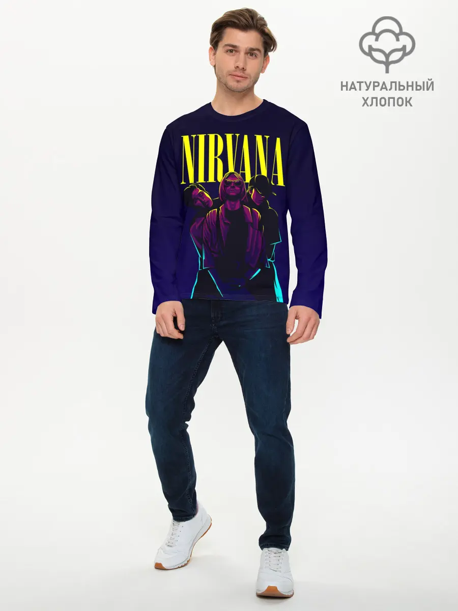 Мужской лонгслив базовый / Nirvana Neon (P007_P004ooo2960611, P004ooo2960611)