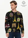 Мужской лонгслив базовый / Париж (P007_P004ooo2964159, P004ooo2964159)