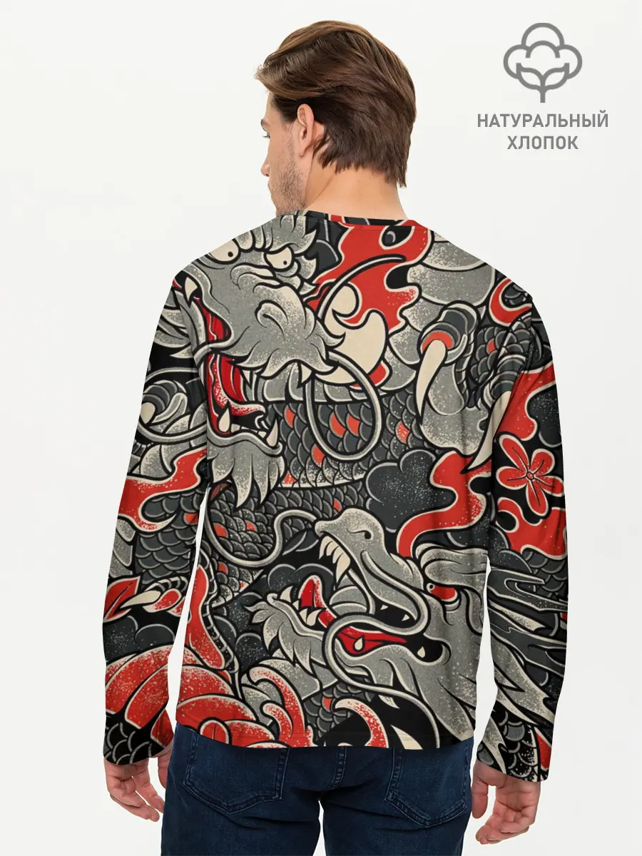 Мужской лонгслив базовый / Китайский Дракон, China Dragon (P007_P004ooo2963975, P004ooo2963975)