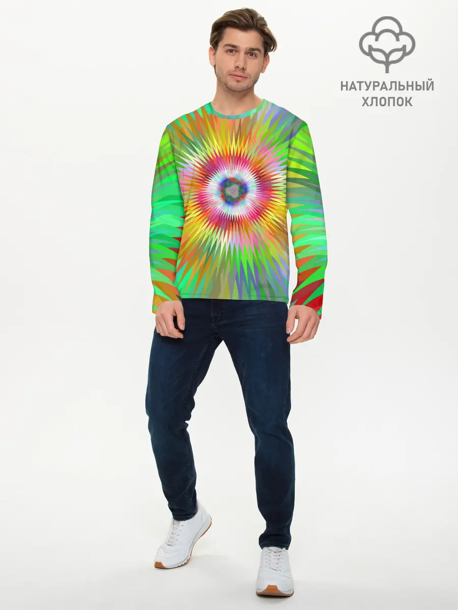 Мужской лонгслив базовый / Тропичный Бум! (P007_P004ooo2964035, P004ooo2964035)