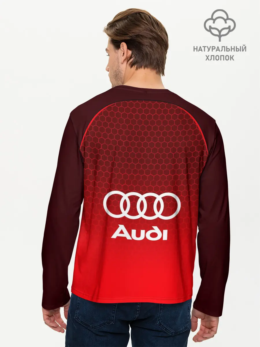Мужской лонгслив базовый / AUDI красная сетка (P007_P004ooo2965181, P004ooo2965181)