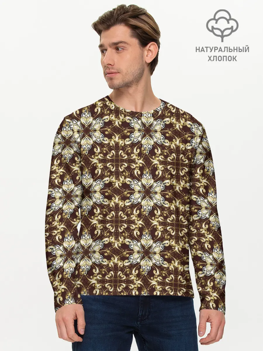 Мужской лонгслив базовый / узоры (P007_P004ooo2965221, P004ooo2965221)