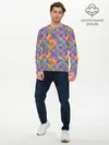 Мужской лонгслив базовый / Тропические цветы и узоры (P007_P004ooo2965229, P004ooo2965229)