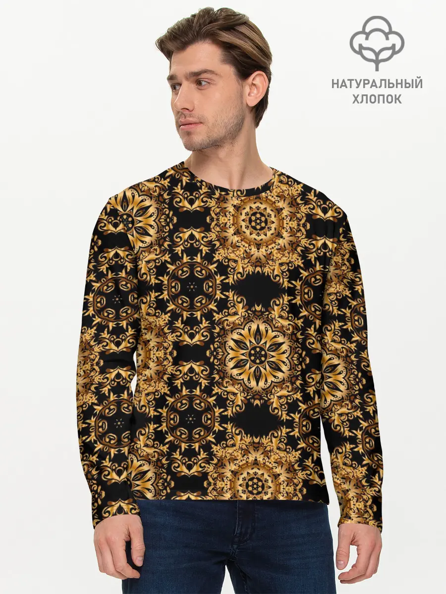 Мужской лонгслив базовый / классические узоры (P007_P004ooo2965233, P004ooo2965233)