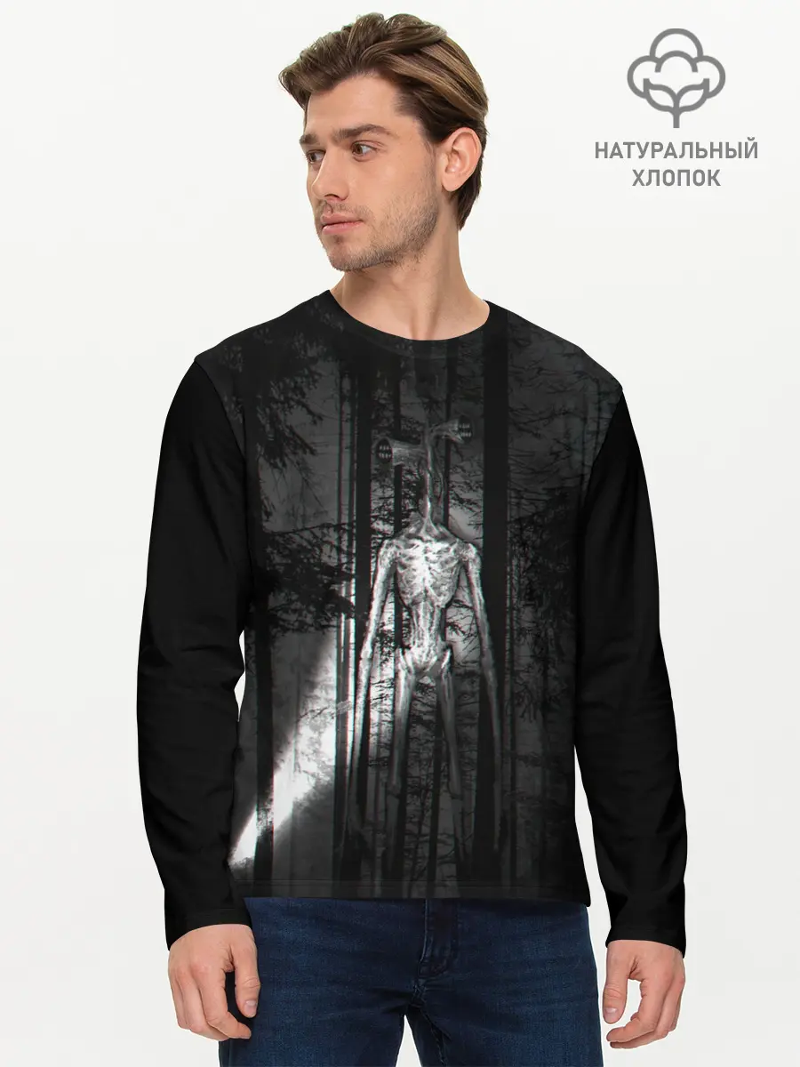 Мужской лонгслив базовый / СИРЕНОГОЛОВЫЙ GLITCH (P007_P004ooo2964679, P004ooo2964679)