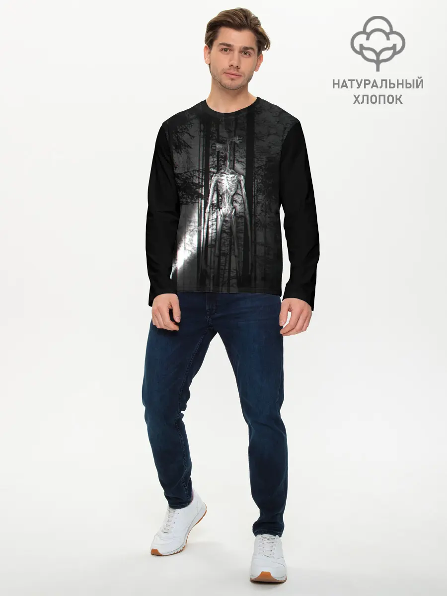 Мужской лонгслив базовый / СИРЕНОГОЛОВЫЙ GLITCH (P007_P004ooo2964679, P004ooo2964679)