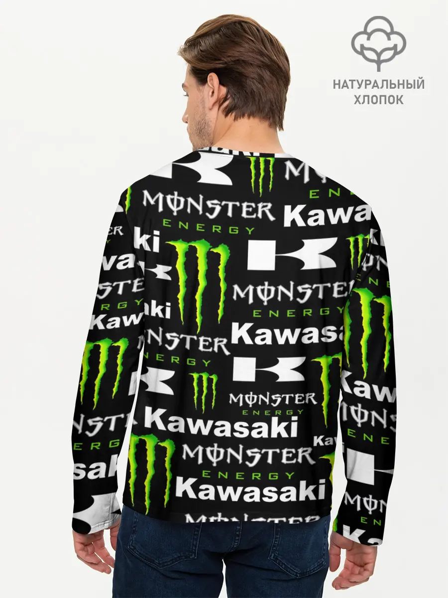 Мужской лонгслив базовый / KAWASAKI X MONSTER ENERGY (P007_P004ooo2970671, P004ooo2970671)