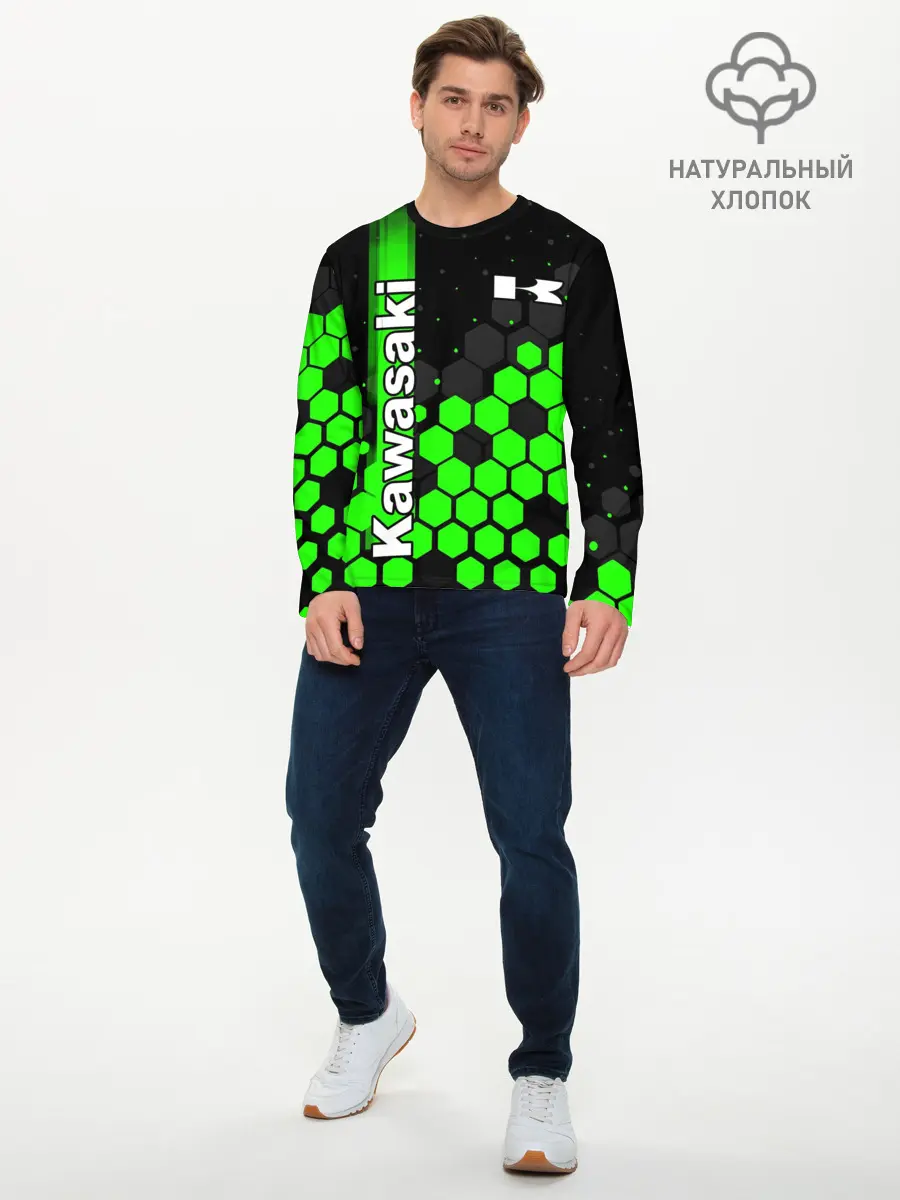 Мужской лонгслив базовый / KAWASAKI / КАВАСАКИ (P007_P004ooo2970675, P004ooo2970675)