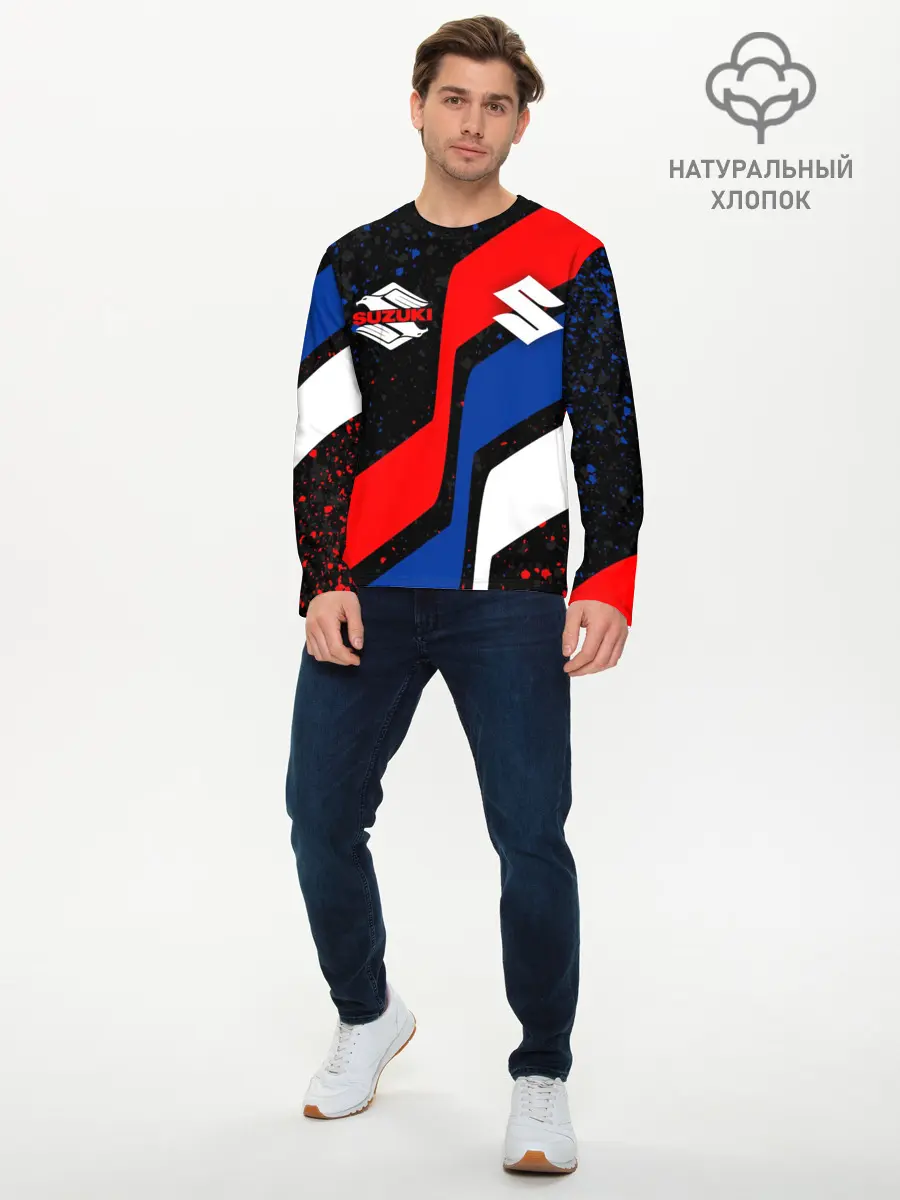 Мужской лонгслив базовый / SUZUKI / СУЗУКИ / RACING (P007_P004ooo2970185, P004ooo2970185)