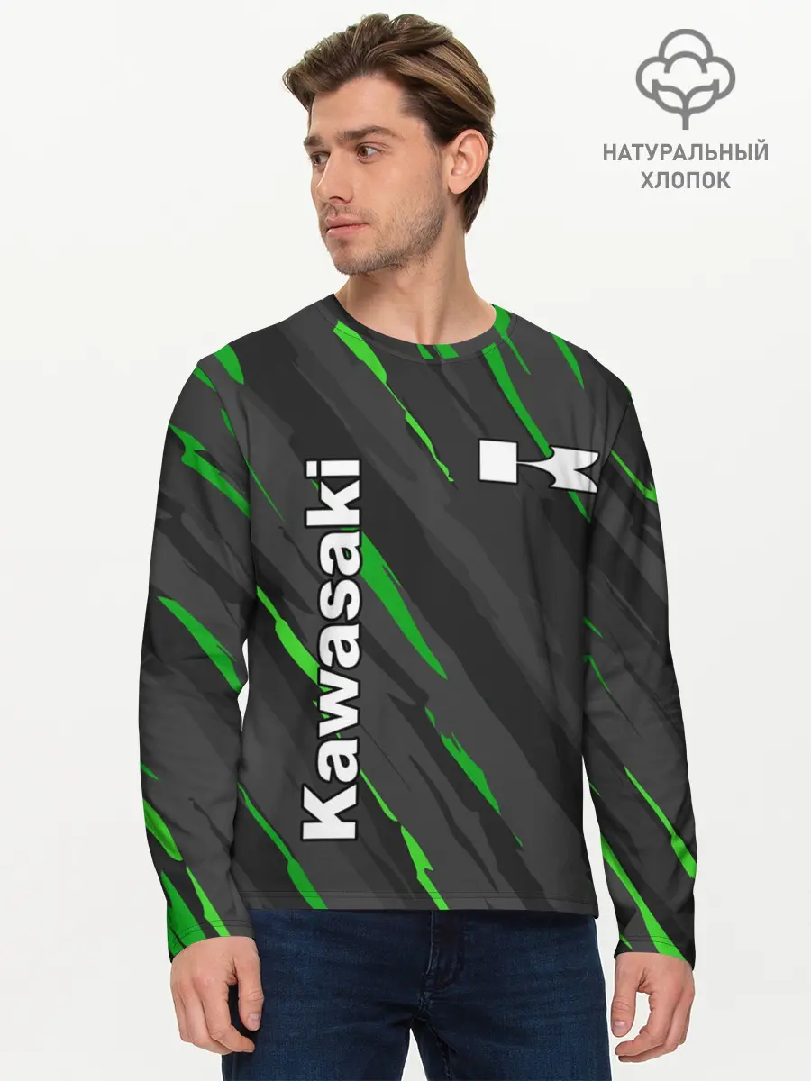Мужской лонгслив базовый / KAWASAKI / КАВАСАКИ / SPORT (P007_P004ooo2970213, P004ooo2970213)