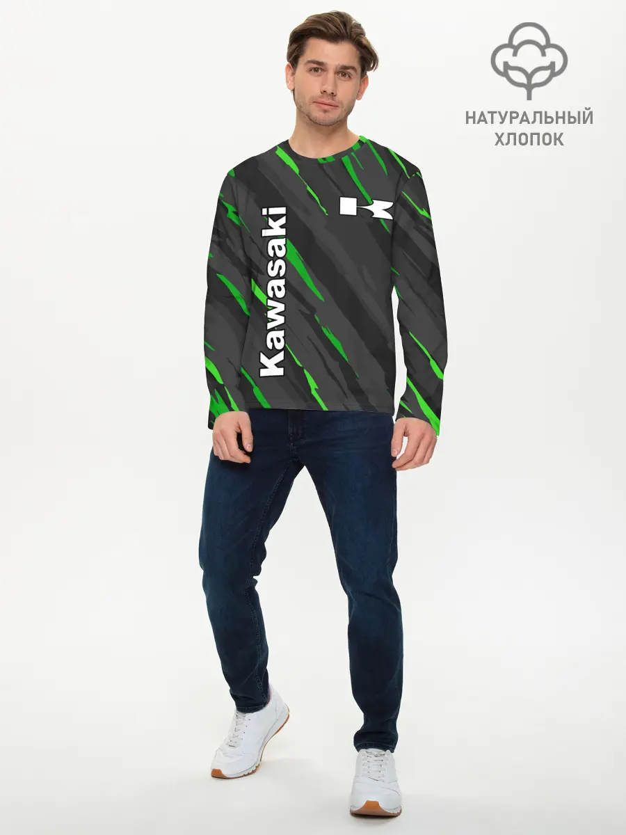Мужской лонгслив базовый / KAWASAKI / КАВАСАКИ / SPORT (P007_P004ooo2970213, P004ooo2970213)