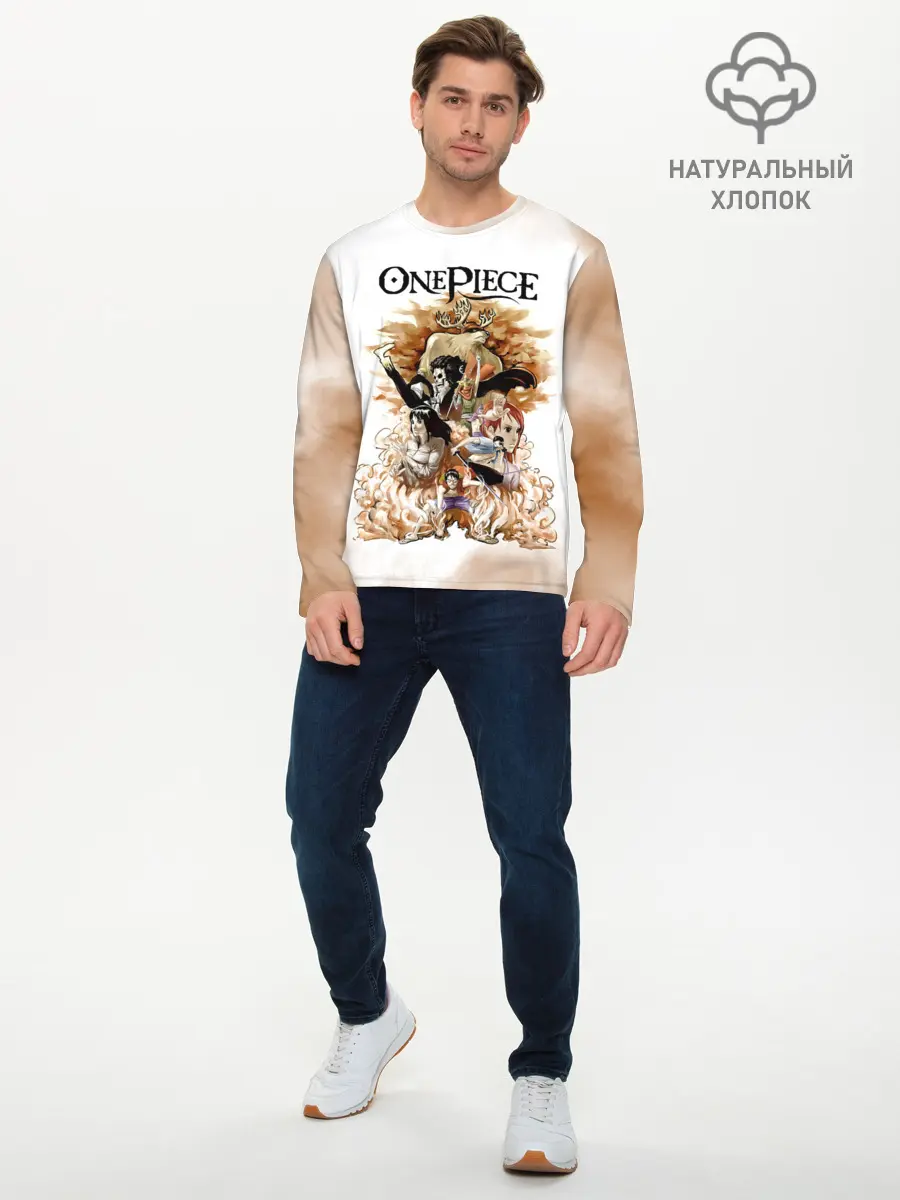Мужской лонгслив базовый / One Piece. Пираты Соломенной Шляпы (P007_P004ooo2970289, P004ooo2970289)