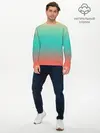 Мужской лонгслив базовый / Красно-бирюзовый градиент (P007_P004ooo2970745, P004ooo2970745)
