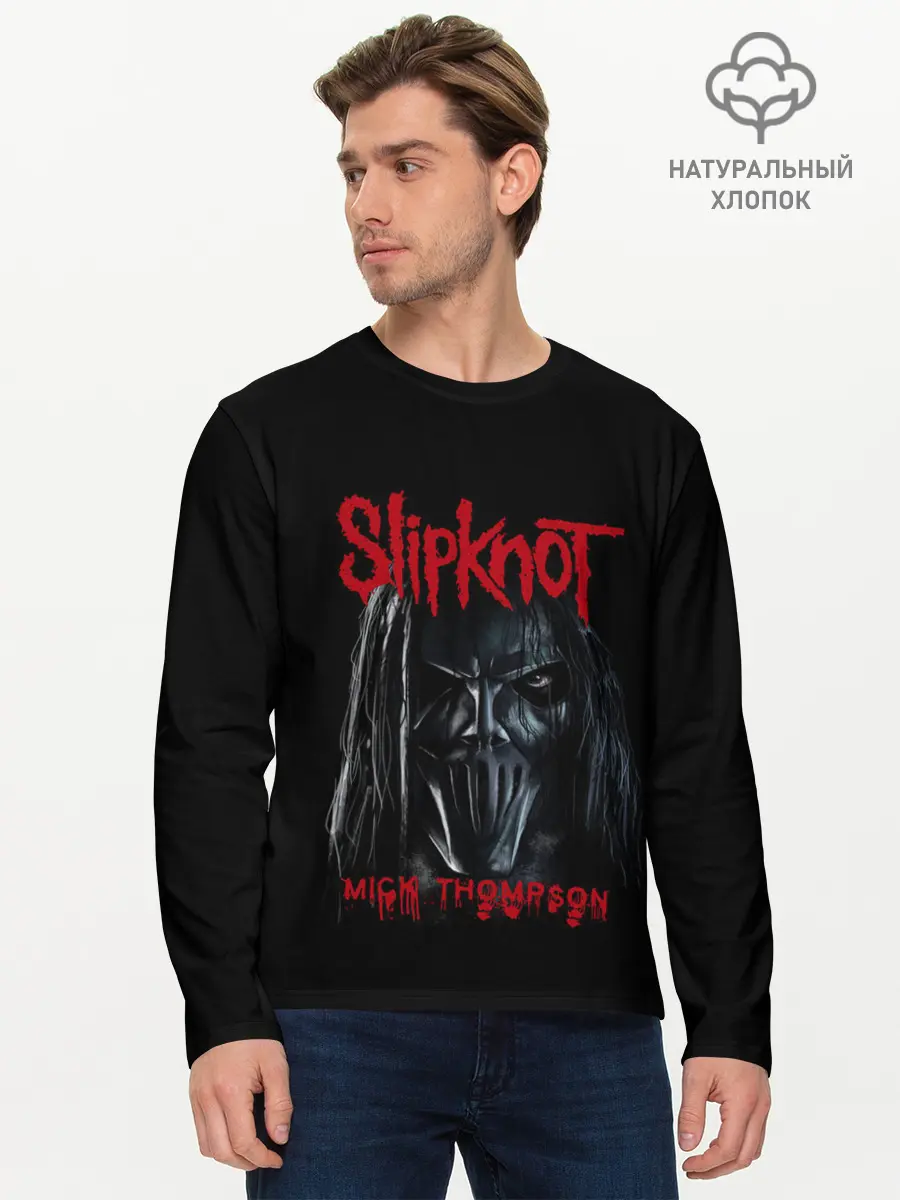 Мужской лонгслив базовый / MICK THOMPSON | SLIPKNOT | СЛИПКНОТ (P007_P004ooo2972395, P004ooo2972395)