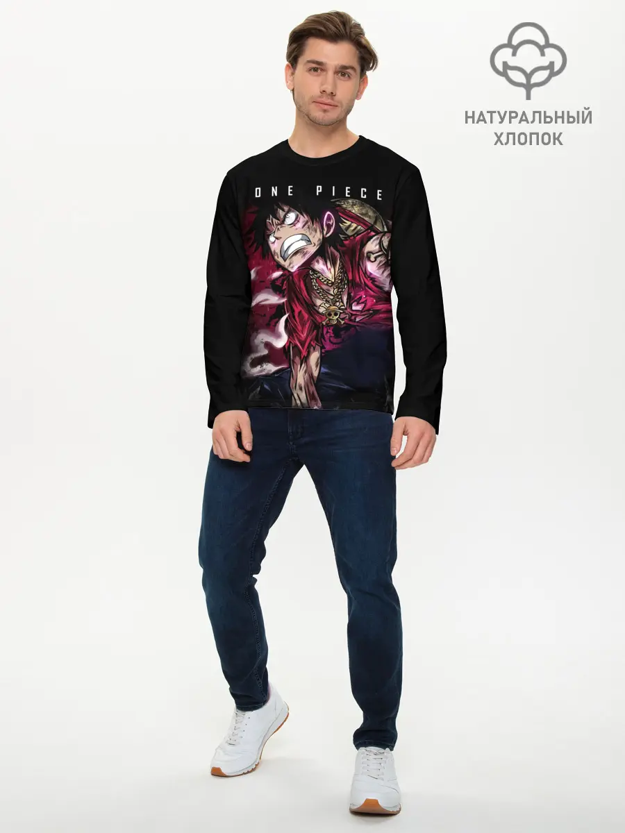 Мужской лонгслив базовый / Агрессия Луффи One Piece (P007_P004ooo2972859, P004ooo2972859)
