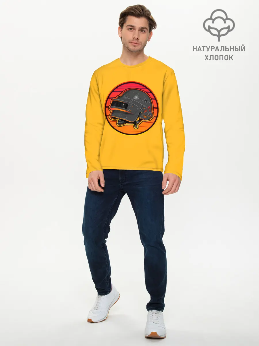 Мужской лонгслив базовый / Шлем Пабг (P007_P004ooo2972743, P004ooo2972743)