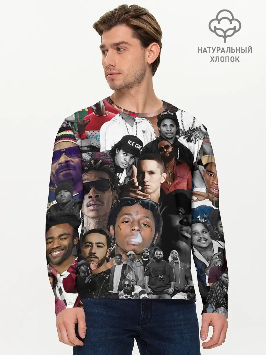 Мужской лонгслив базовый / Короли Рэпа | KING RAP (P007_P004ooo2973213, P004ooo2973213)