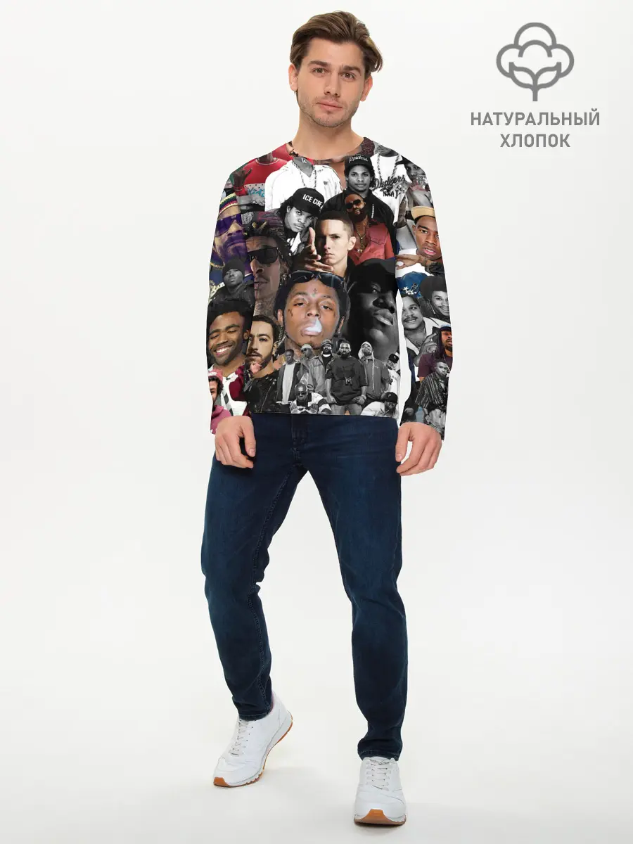 Мужской лонгслив базовый / Короли Рэпа | KING RAP (P007_P004ooo2973213, P004ooo2973213)