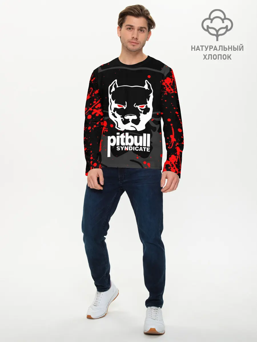 Мужской лонгслив базовый / PITBULL SYNDICATE / ПИТБУДЬ (P007_P004ooo2974855, P004ooo2974855)
