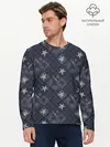 Мужской лонгслив базовый / Модное лоскутное шитье (P007_P004ooo2975571, P004ooo2975571)