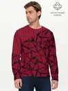 Мужской лонгслив базовый / Красный комбинированный узор (P007_P004ooo2975595, P004ooo2975595)