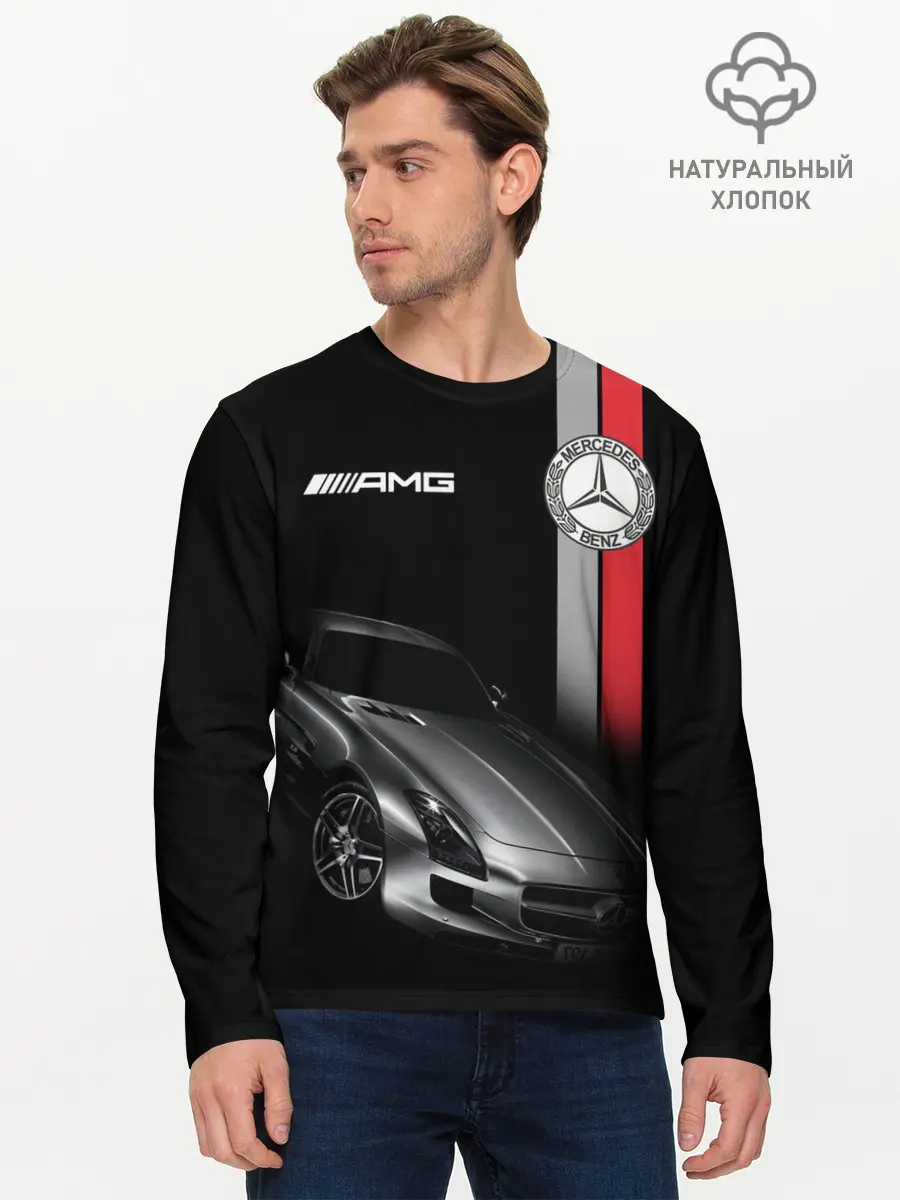 Мужской лонгслив базовый / MERCEDES BENZ AMG (P007_P004ooo2979487, P004ooo2979487)
