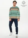 Мужской лонгслив базовый / Новогодний зимний орнамент (P007_P004ooo2979839, P004ooo2979839)