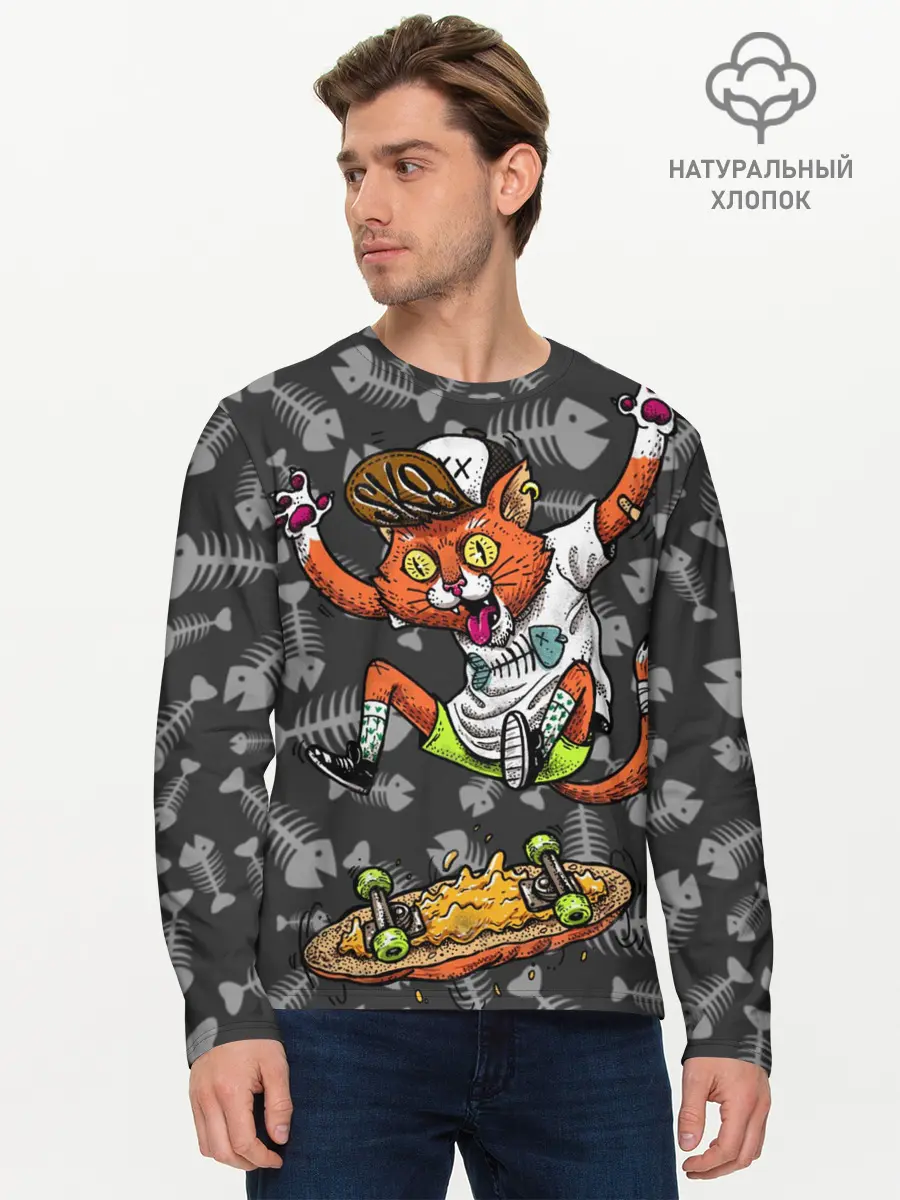 Мужской лонгслив базовый / SK8CAT (P007_P004ooo2979937, P004ooo2979937)