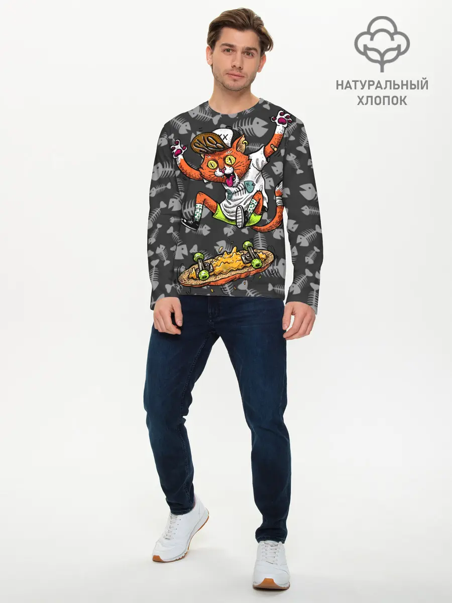 Мужской лонгслив базовый / SK8CAT (P007_P004ooo2979937, P004ooo2979937)