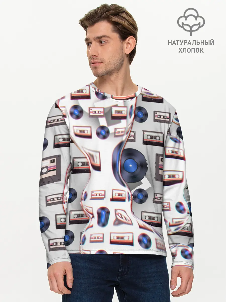 Мужской лонгслив базовый / дискотека 80 (P007_P004ooo2980899, P004ooo2980899)