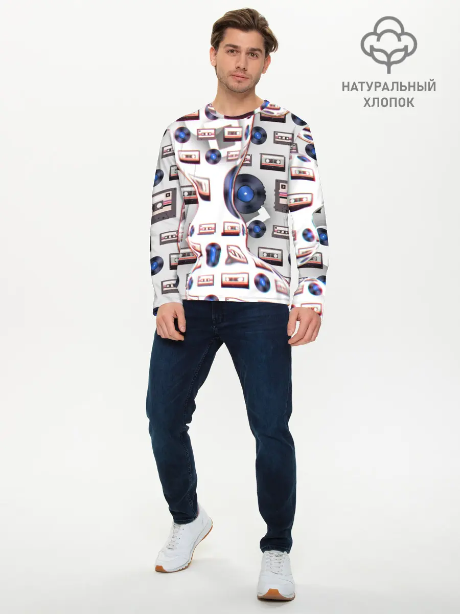 Мужской лонгслив базовый / дискотека 80 (P007_P004ooo2980899, P004ooo2980899)