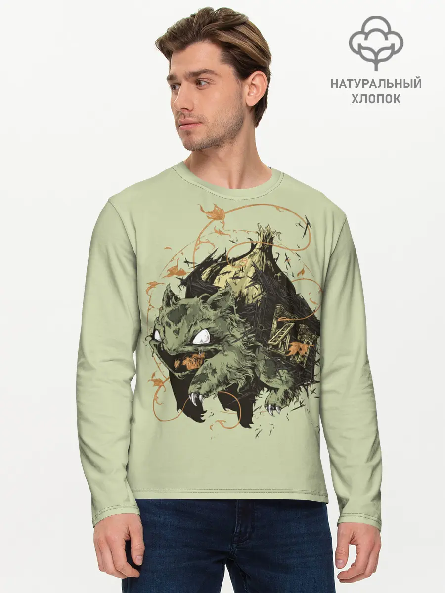 Мужской лонгслив базовый / Horror Bulbasaur (P007_P004ooo2981495, P004ooo2981495)