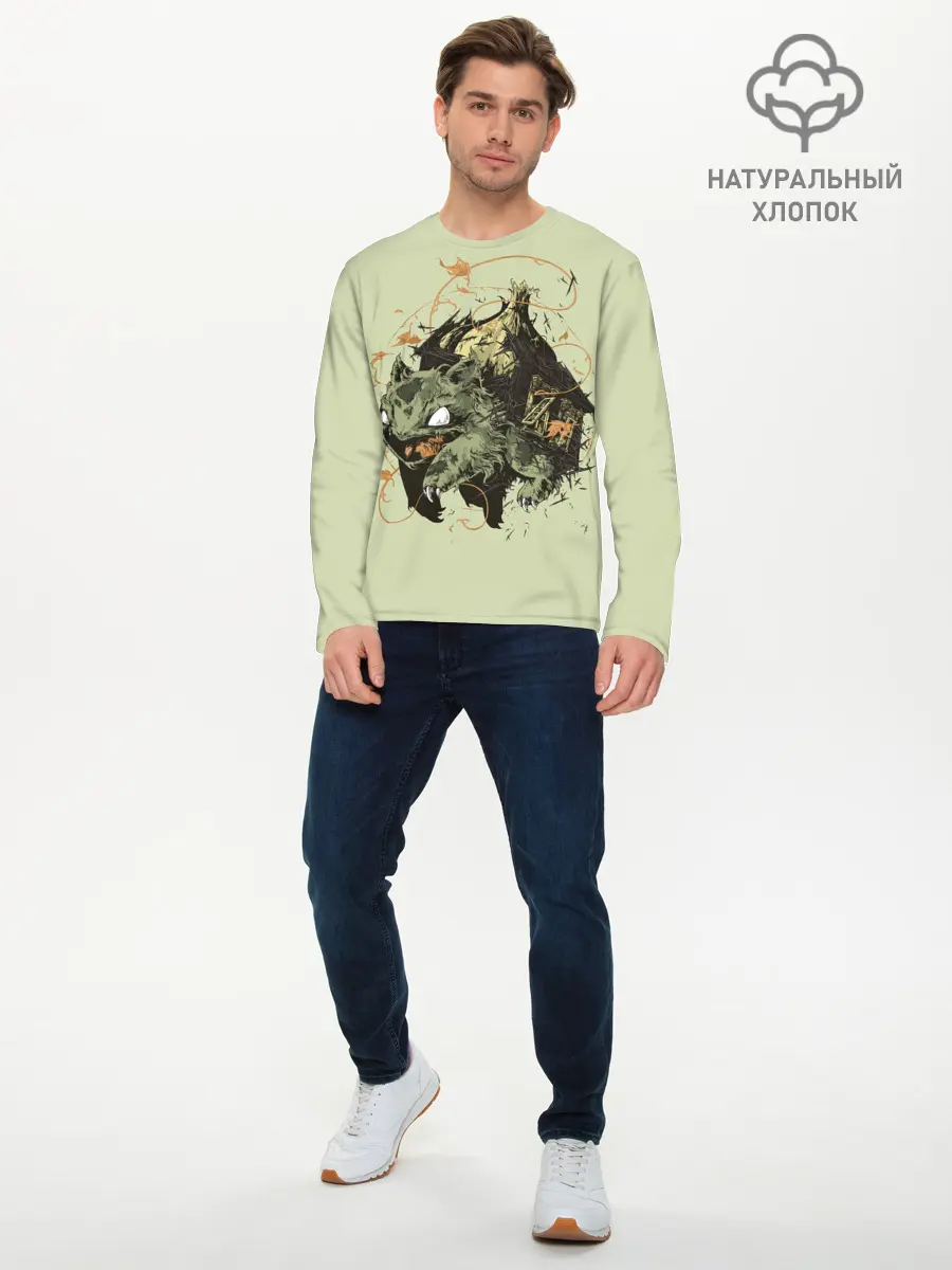Мужской лонгслив базовый / Horror Bulbasaur (P007_P004ooo2981495, P004ooo2981495)