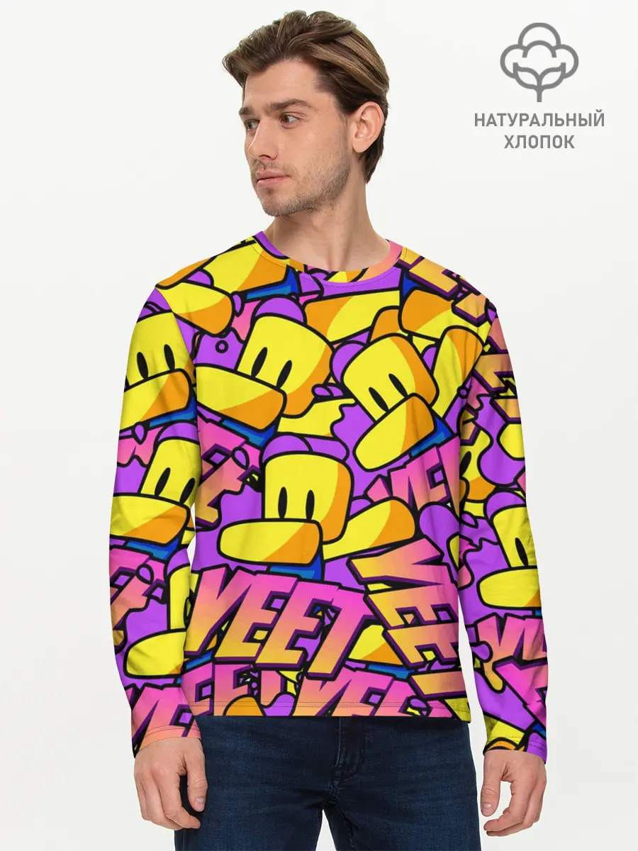 Мужской лонгслив базовый / ROBLOX / РОБЛОКС / YEET (P007_P004ooo2983367, P004ooo2983367)