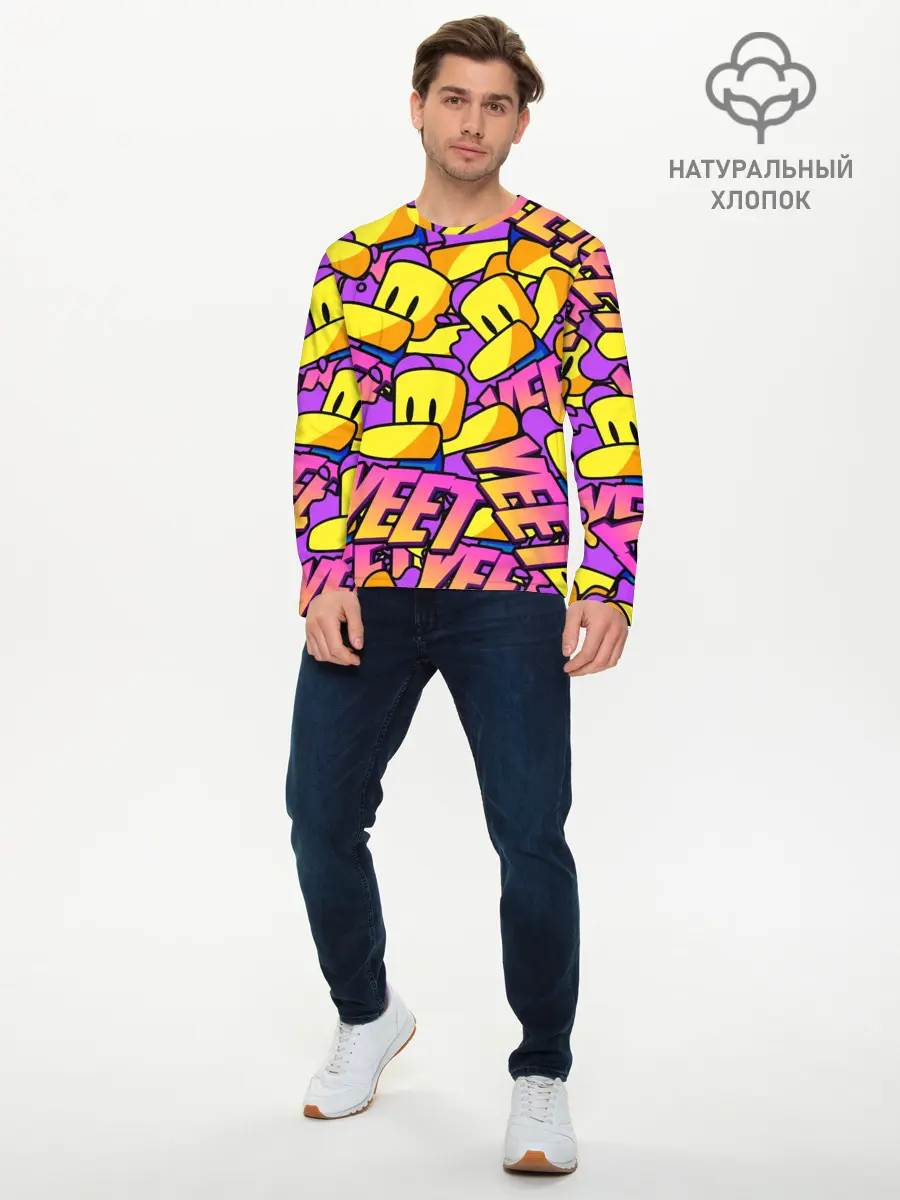 Мужской лонгслив базовый / ROBLOX / РОБЛОКС / YEET (P007_P004ooo2983367, P004ooo2983367)