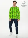 Мужской лонгслив базовый / Неоновый полосатый узор (P007_P004ooo2984067, P004ooo2984067)