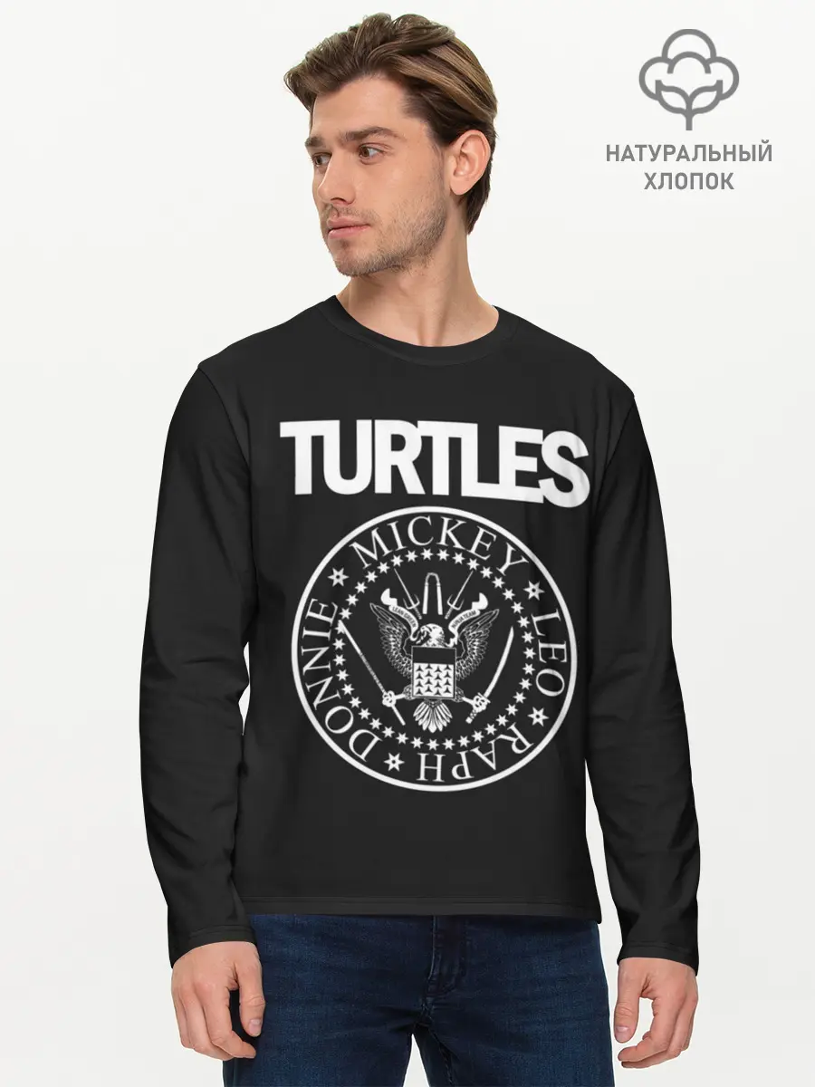 Мужской лонгслив базовый / Ramones x TMNT (P007_P004ooo2984143, P004ooo2984143)