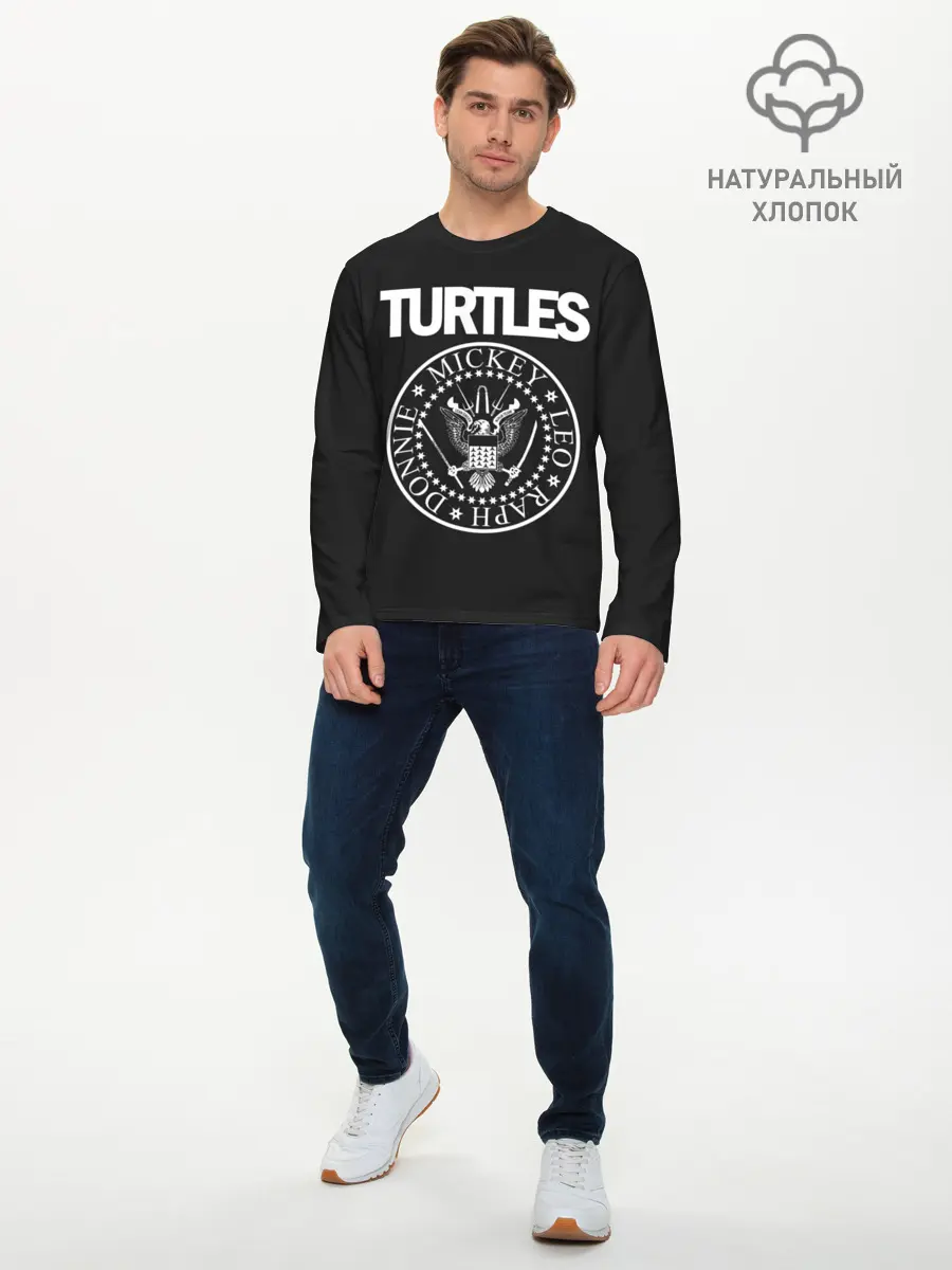 Мужской лонгслив базовый / Ramones x TMNT (P007_P004ooo2984143, P004ooo2984143)