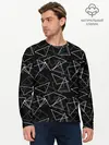 Мужской лонгслив базовый / Черно-белый геометрический (P007_P004ooo2985313, P004ooo2985313)