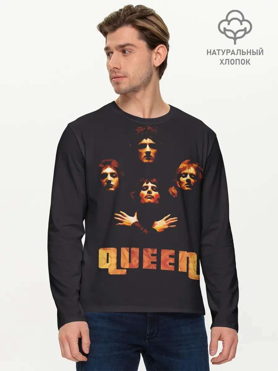 Мужской лонгслив базовый / Queen (P007_P004ooo2985807, P004ooo2985807)