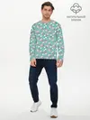 Мужской лонгслив базовый / Воланы на ментоловом (P007_P004ooo2987445, P004ooo2987445)