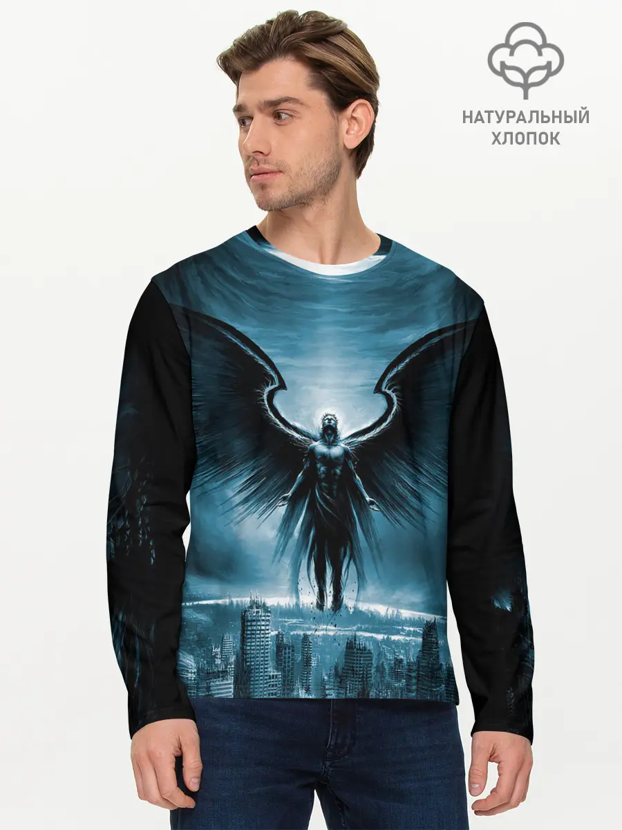Мужской лонгслив базовый / Ангел (P007_P004ooo2986841, P004ooo2986841)