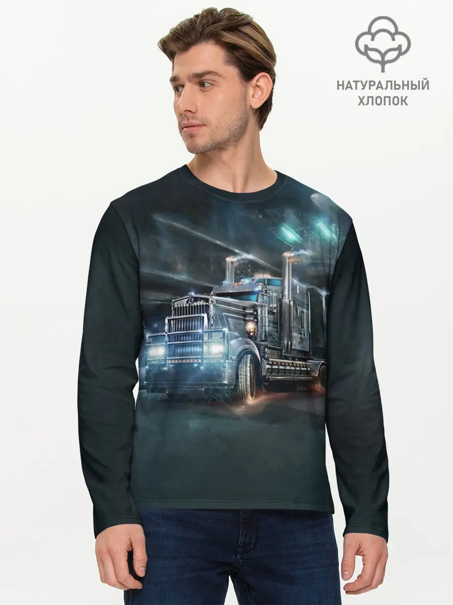 Мужской лонгслив базовый / Neo truck (P007_P004ooo2987071, P004ooo2987071)