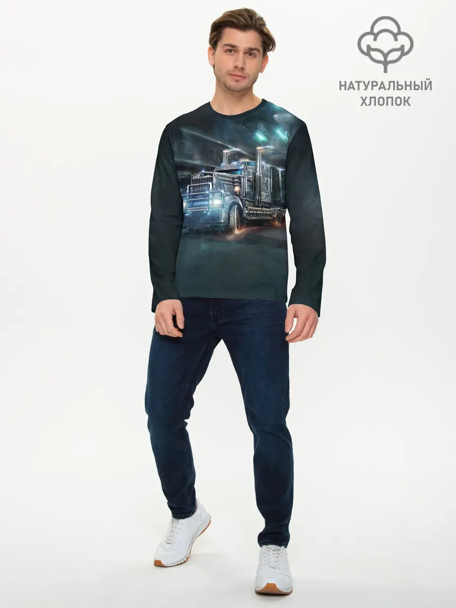 Мужской лонгслив базовый / Neo truck (P007_P004ooo2987071, P004ooo2987071)