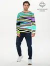 Мужской лонгслив базовый / Абстрактный асимметричный (P007_P004ooo2987889, P004ooo2987889)