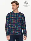 Мужской лонгслив базовый / Морской разноцветный узор (P007_P004ooo2987887, P004ooo2987887)